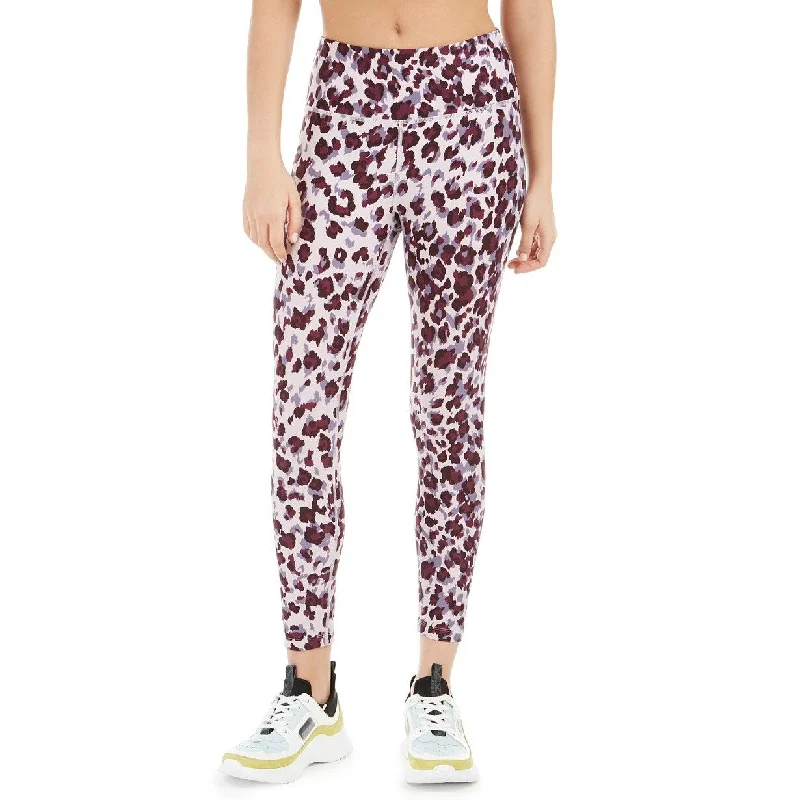 Calvin Klein Women's Leopard Print High-Waist Leggings Purple Size Small