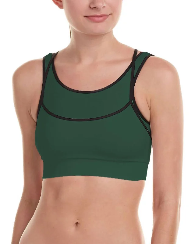 Women Layered Sports Bra In Green